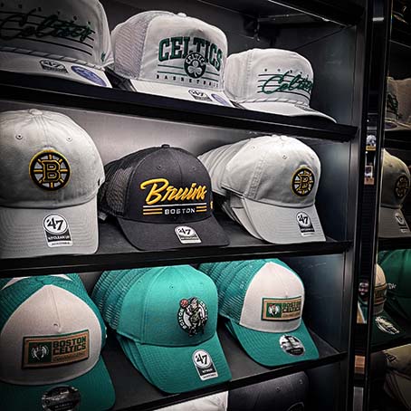 Boston sports merchandise inside the ProShop